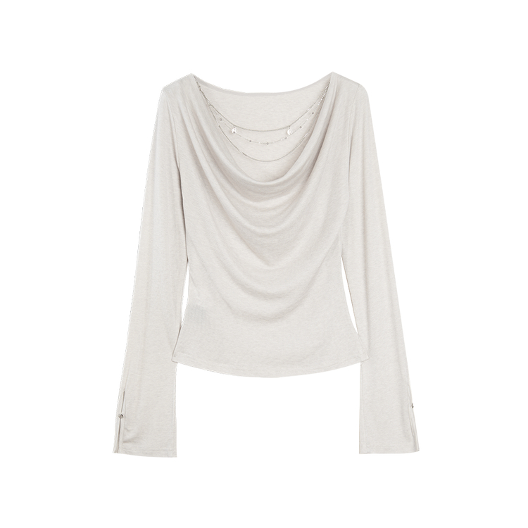 

Футболка женская с лодочкой и зауженная в талии ELLE, оранжевый