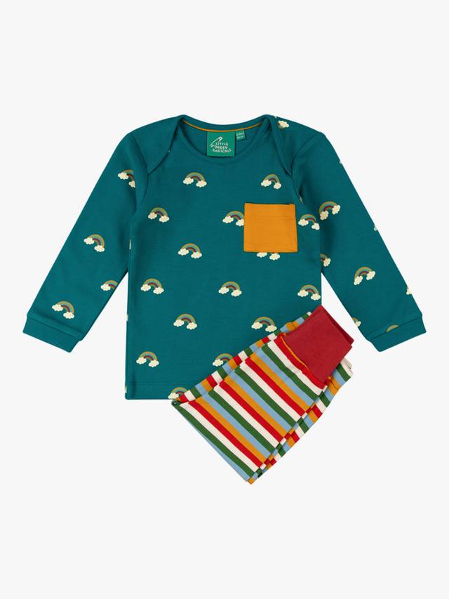 

Детский комплект из хлопка: топ и джоггеры Little Green Radicals, Green