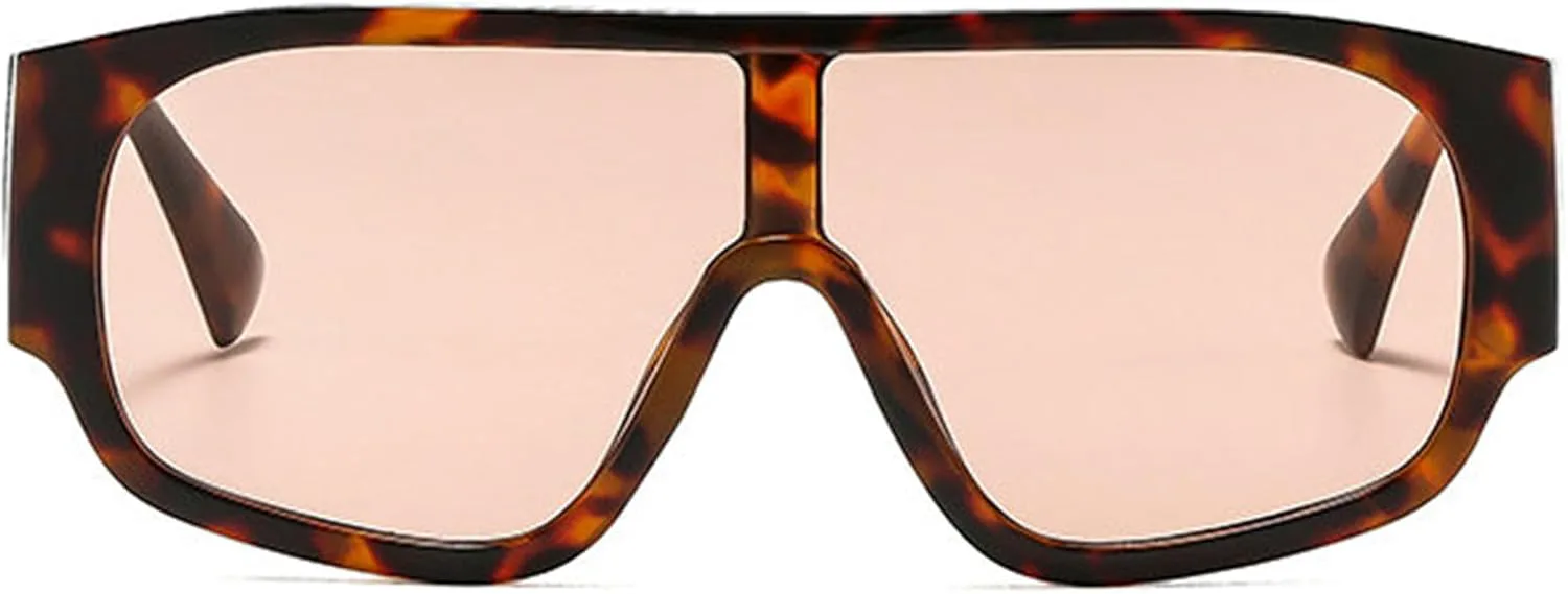 

Солнцезащитные очки Helena Oversized Flat Top для женщин, винтажный стиль, цельные квадратные очки-щитки, модные очки-пилоты с градиентным переходом цвета, C6