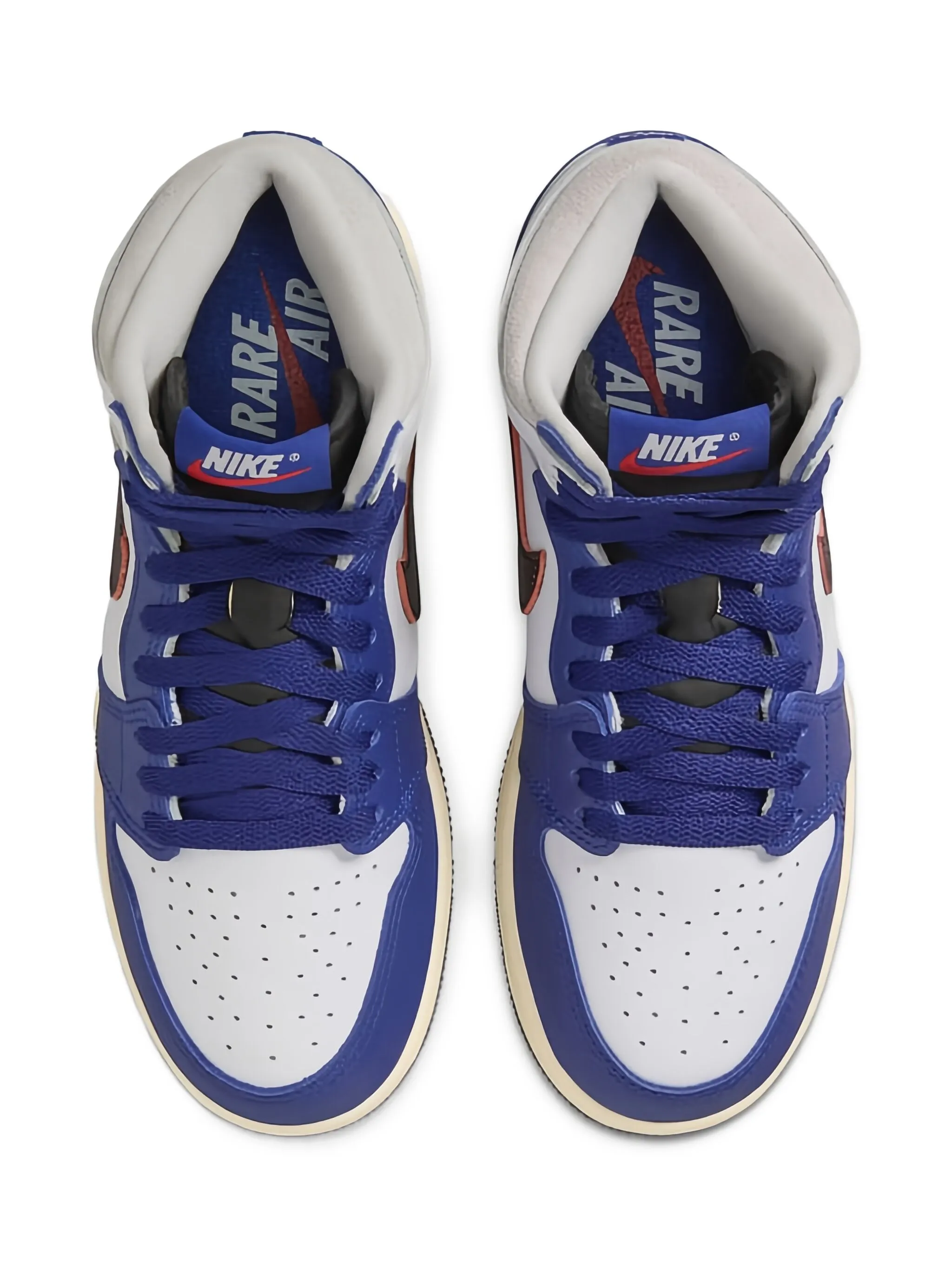 Кроссовки Air Jordan 1 Retro High OG White/Black/Neutral Grey/Deep Royal Blue/Muslin Jordan Kids, фиолетовый — фото 3