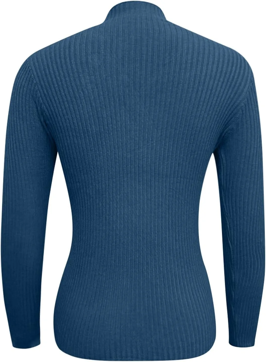 Женская теплая водолазка на пуговицах Slim Fit — фото 4