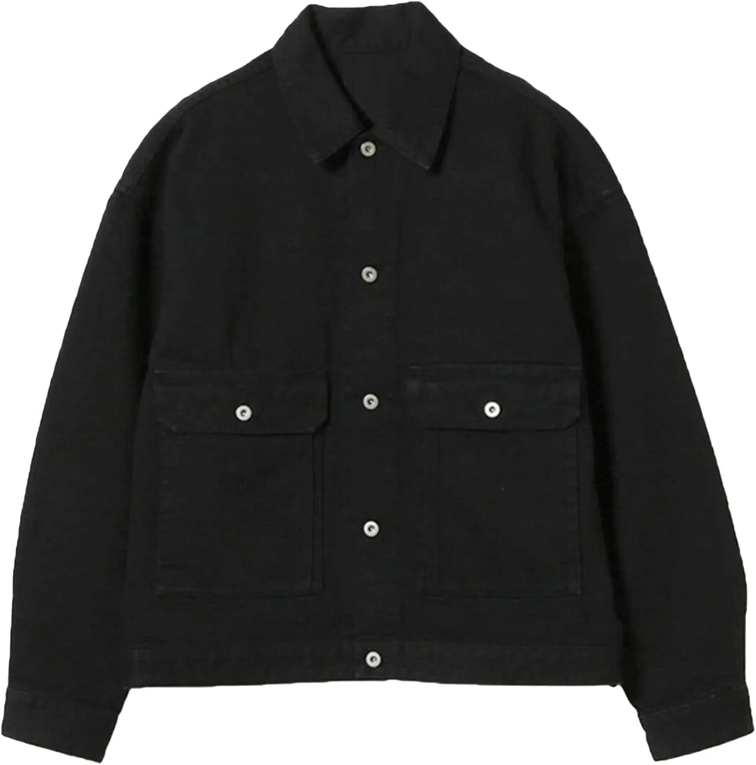 Мужская классическая куртка джинсовая с лацканами, Casual, Slim Fit, карман, джинсовая куртка Generic, черный