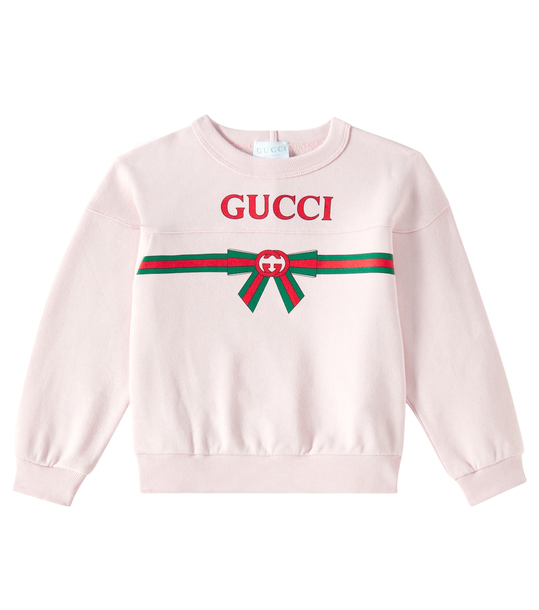 

Хлопковый свитшот с принтом логотипа Gucci Kids, Rose Water/MC
