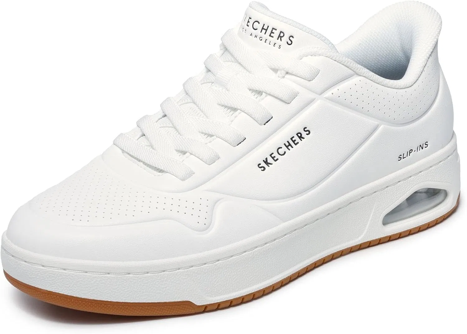 Кроссовки Skechers Uno Ctl-Laying Men's Hands Free Low Trainers, White Duraleather Mesh