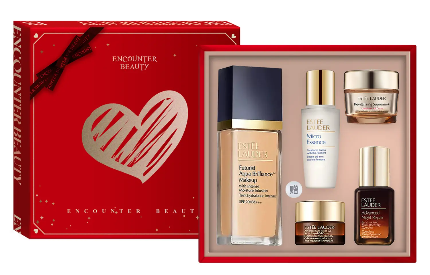 Подарочный набор Estée Lauder: основа под макияж Futurist Aqua Brilliance 1CO, 30 мл + 4 миниатюры, 5 средств — фото 4