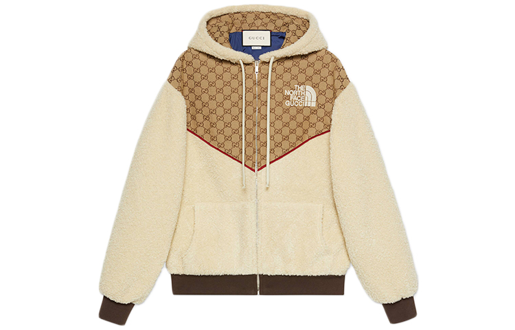 

Куртка из овчины X The North Face Gg Canvas GUCCI, Ecru