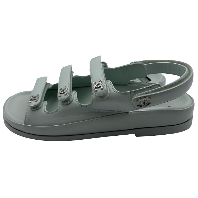 One Strap Sandals Women's Teal CHANEL, Teal