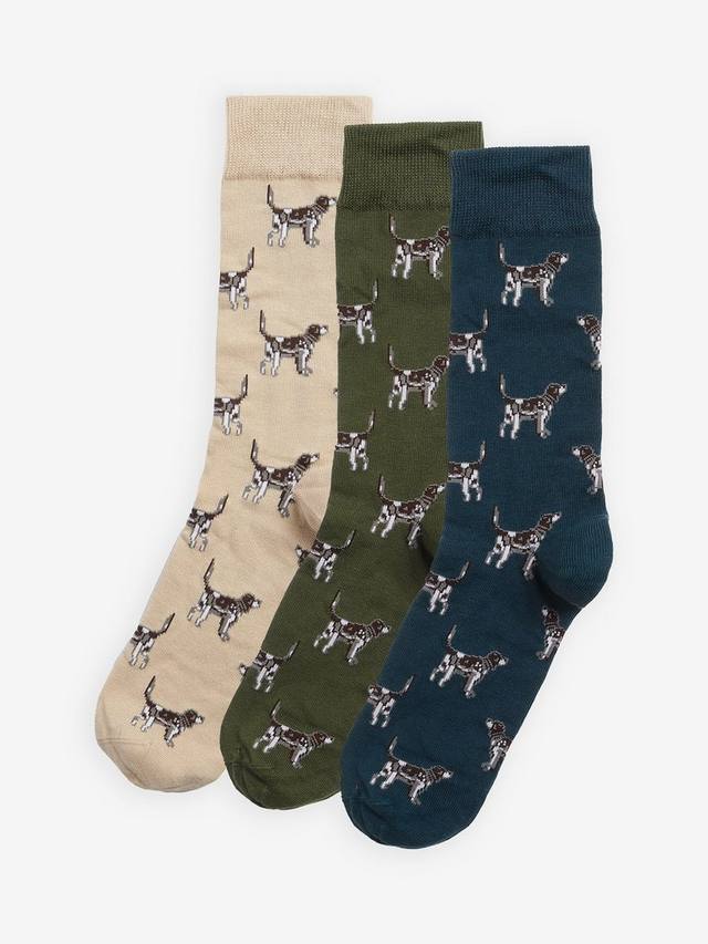 

Носки из хлопковой смеси с принтом в виде собаки породы пойнтер Barbour, Pack of 3