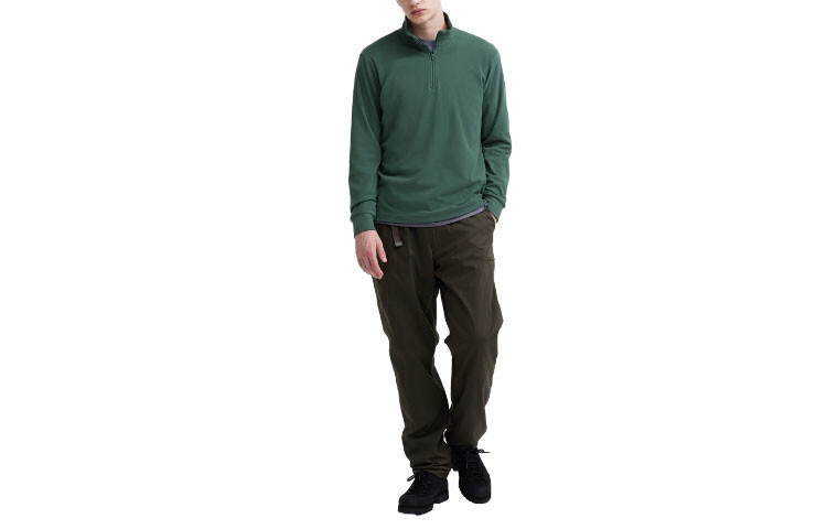 

Бархатная куртка унисекс зеленая Uniqlo, зеленый