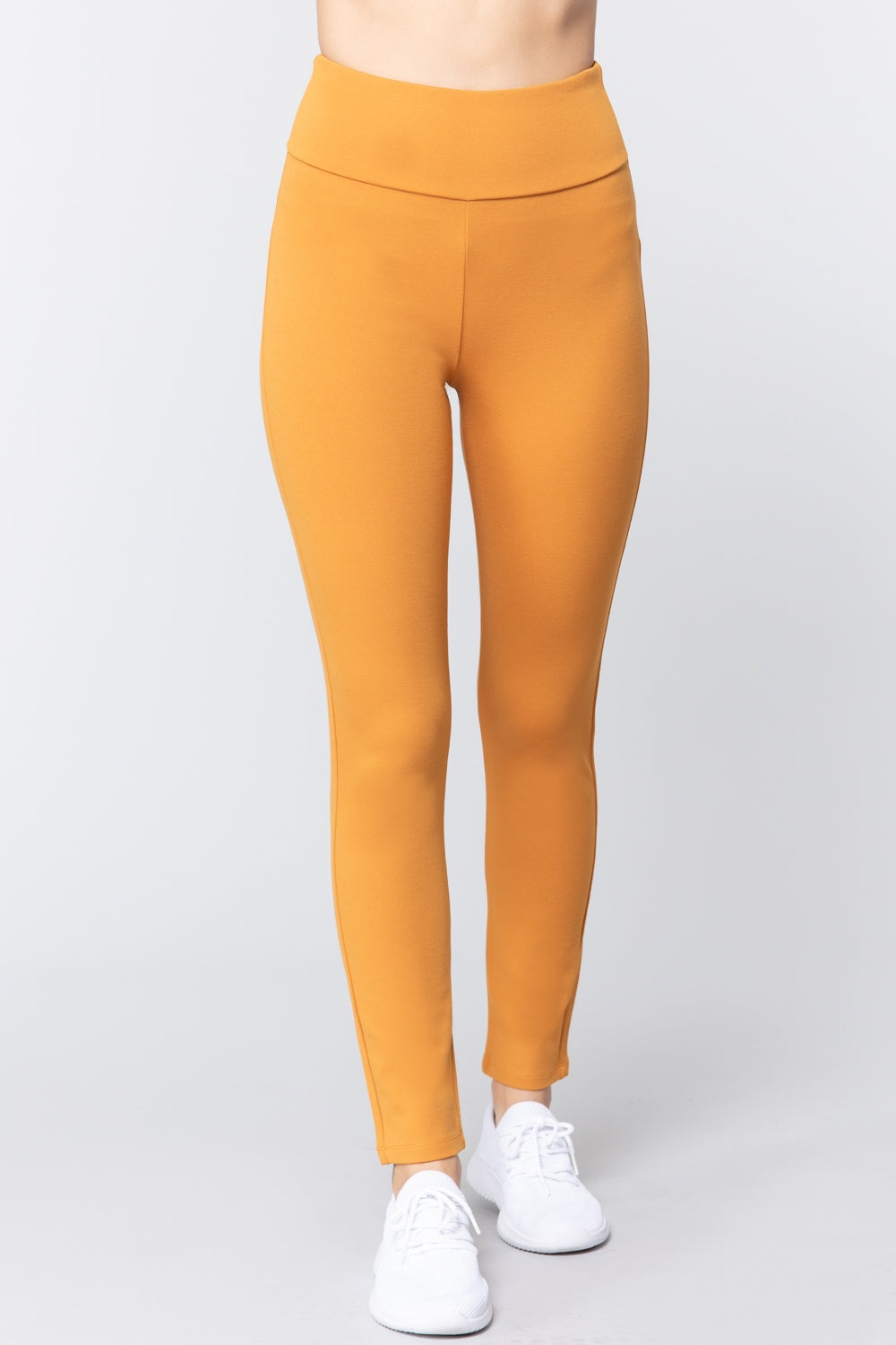 

FASHNZFAB Длинные брюки Ponte с резинкой на талии, цвет deep mustard