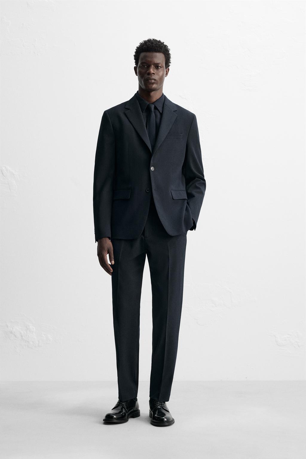 

Блейзер для комфортного костюма ZARA, темно-синий