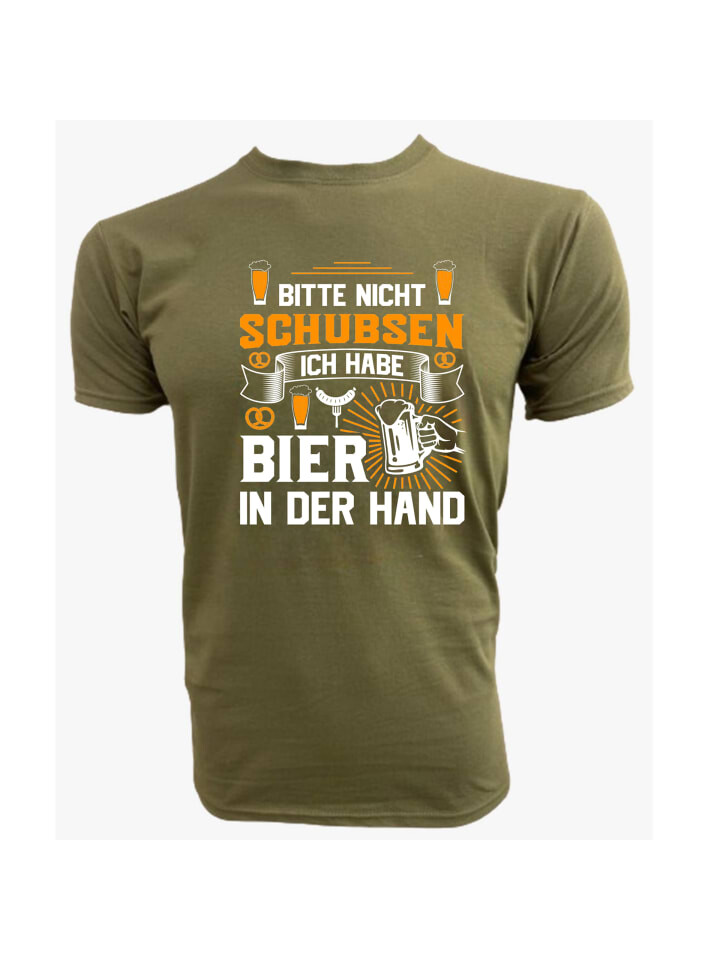 

Футболка PAULGOS Herren T-Shirt, Bitte nicht schubsen, оливковый