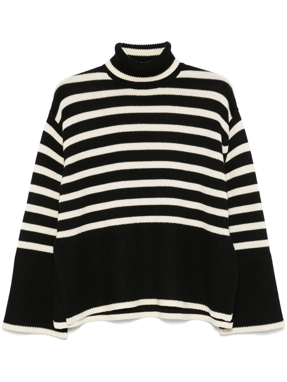 

Полосатый свитер с высоким воротником TOTEME, черный