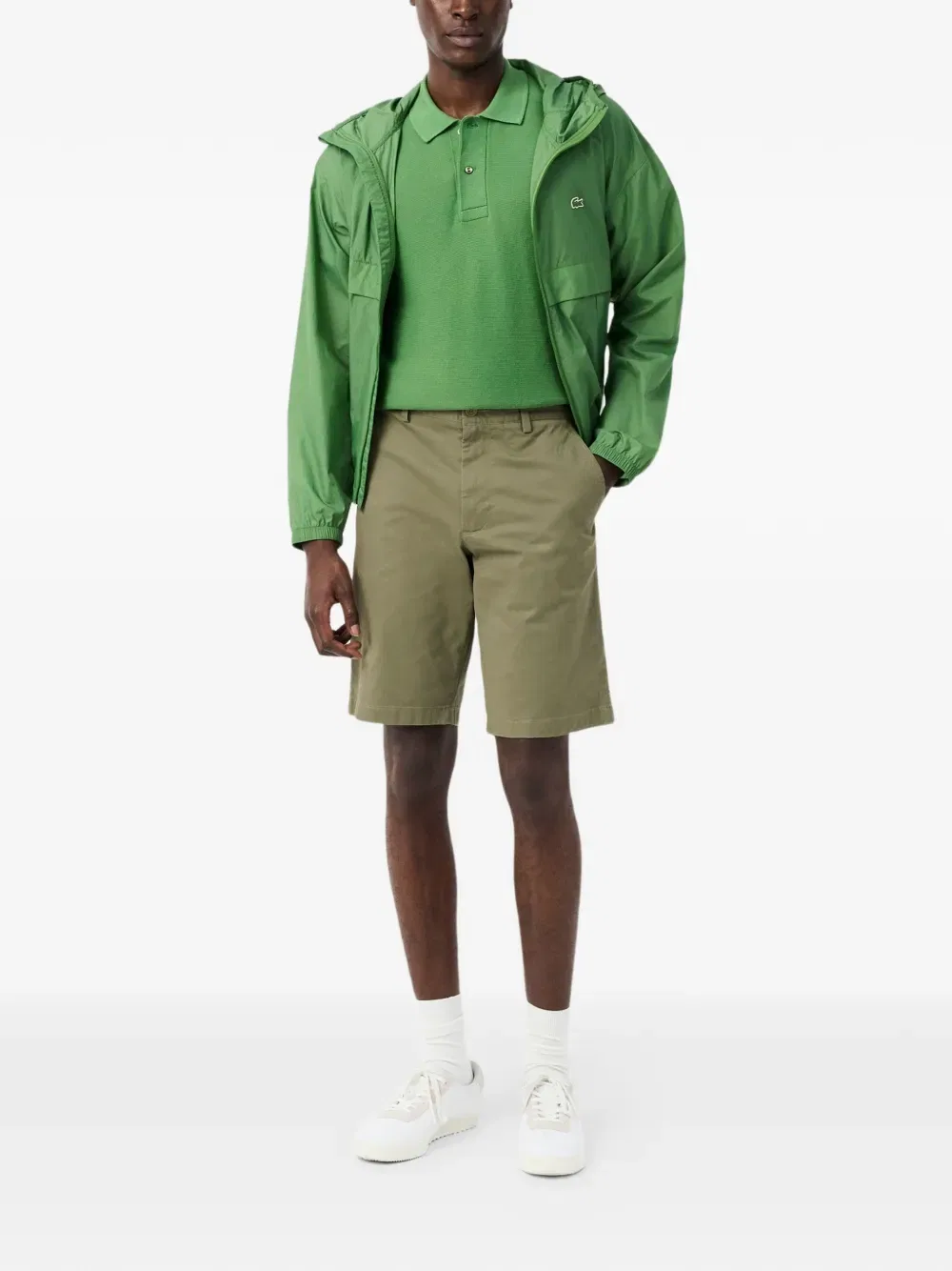 Эластичные бермуды Lacoste, зеленый — фото 2