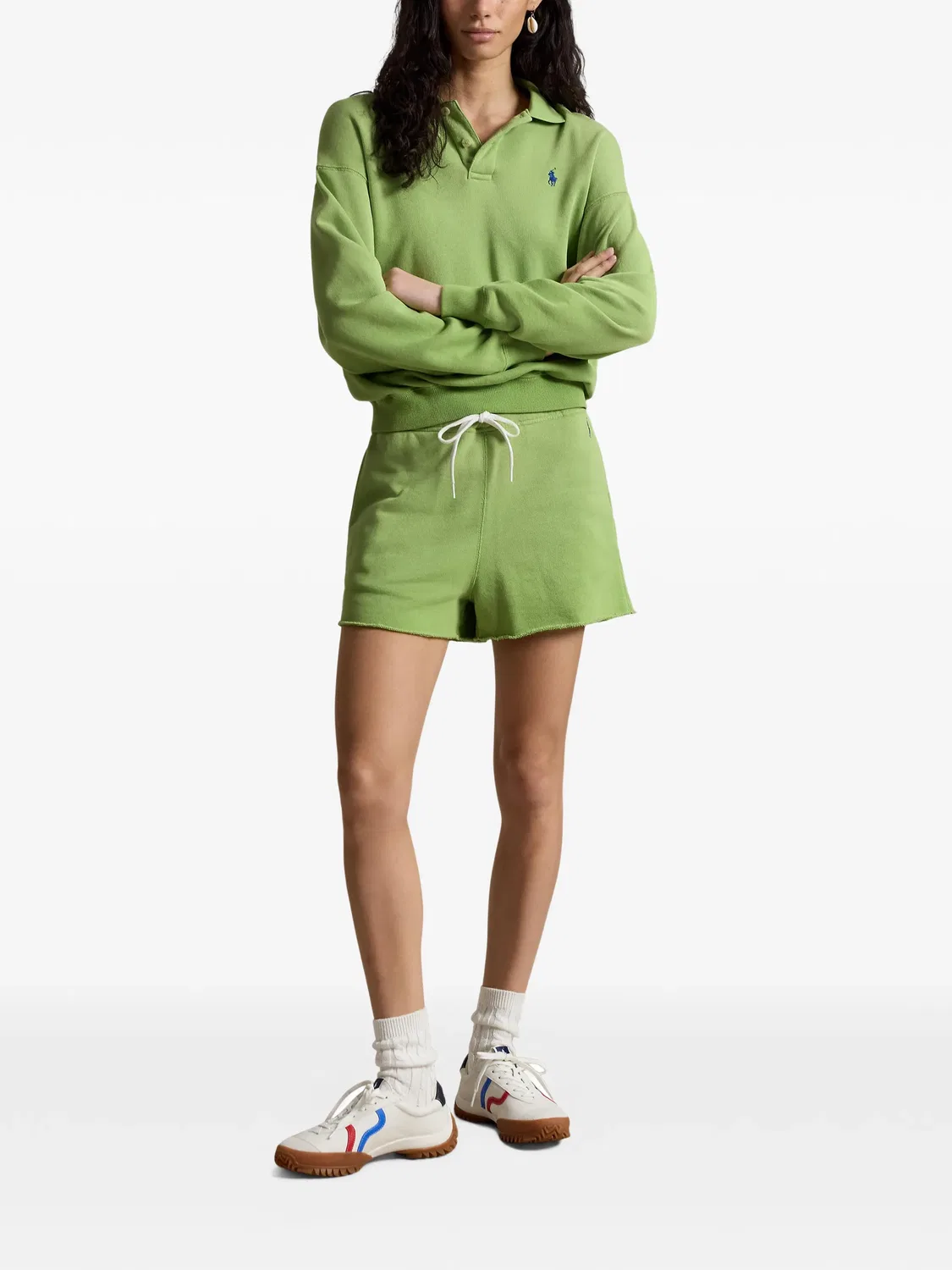 Шорты с кулиской и вышивкой Polo Pony Polo Ralph Lauren, зеленый — фото 2