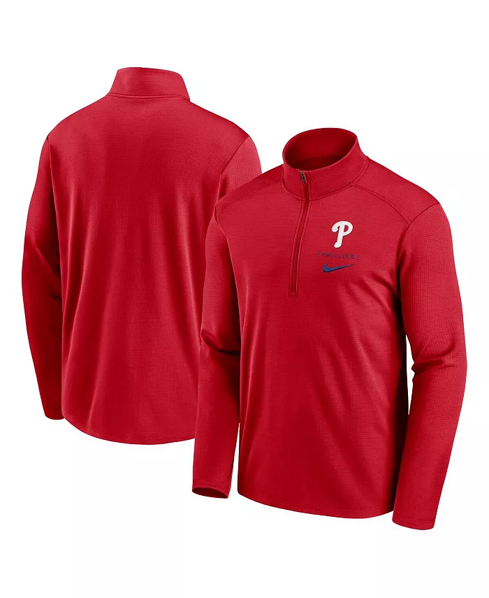 

Толстовка Men's Red Philadelphia Phillies Franchise Logo Pacer Performance Half-Zip Top Nike