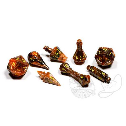 

Игровые кубики Polyhero Dice: Wizard 8 Dice Set Smoldering Ember