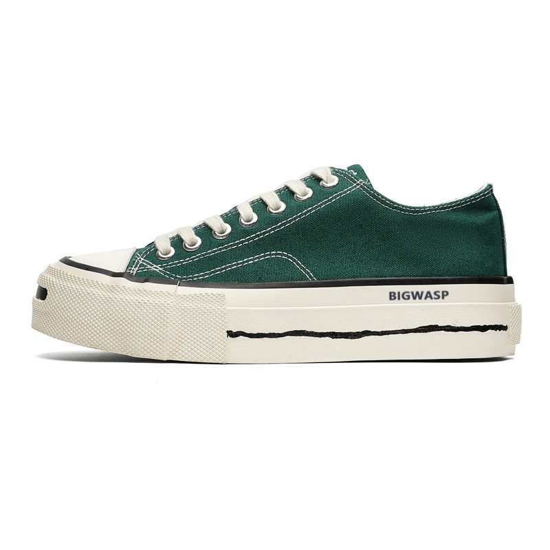 

BIGWASP Низкие мужские кеды из холста зеленые, цвет Green