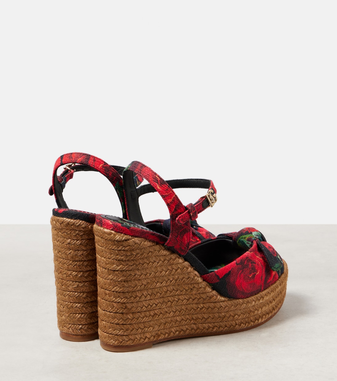 Цветочные эспадрильи на клиньях из холста Dolce&Gabbana, Rosa Rossa F.Nero — фото 2