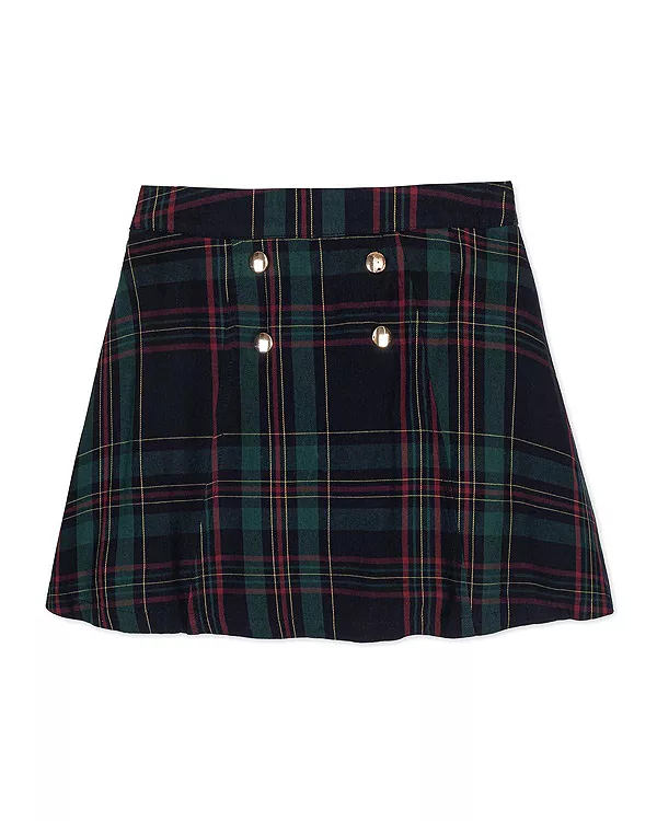 

Детская нарядная юбка из органического хлопка с двумя пуговицами - для малышек и девочек постарше. Hope & Henry, синий