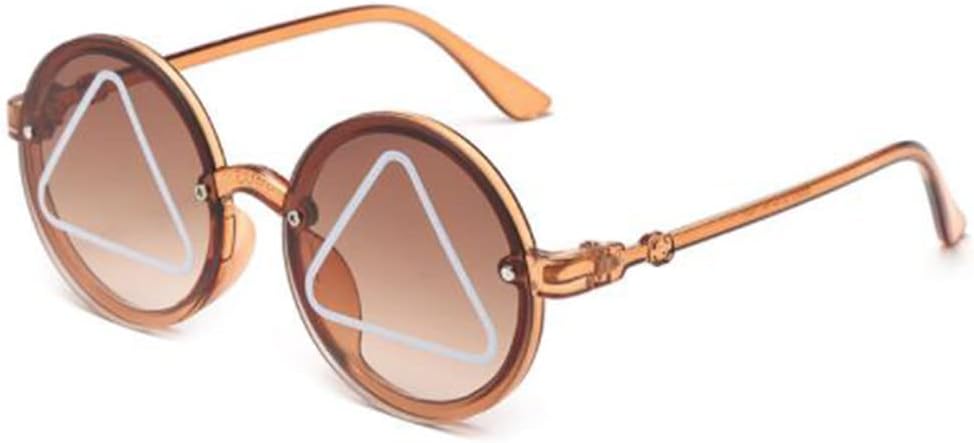 

Детские солнцезащитные очки круглой формы, треугольные солнцезащитные очки в форме океана, мужские и женские детские очки (цвет «Градиент чай») Weloveushop, Gradient Tea