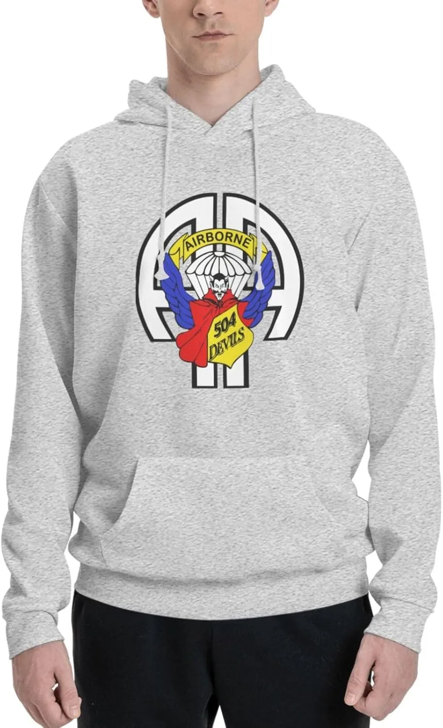 Generic Свитшот с капюшоном и карманом 504th-Parachute-Infantry-Regiment мужской черный