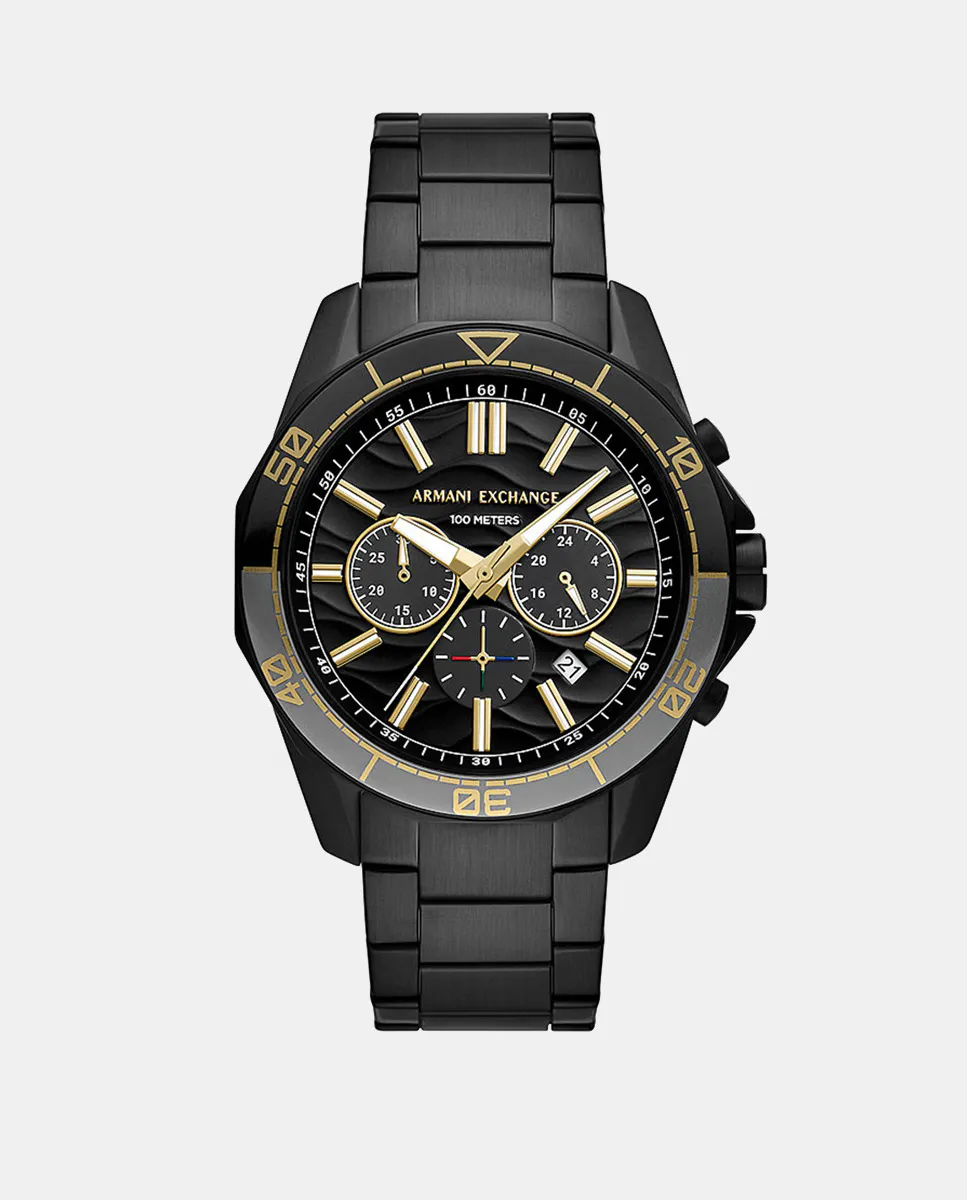 

Черные стальные мужские часы с хронографом AX1963 Armani Exchange