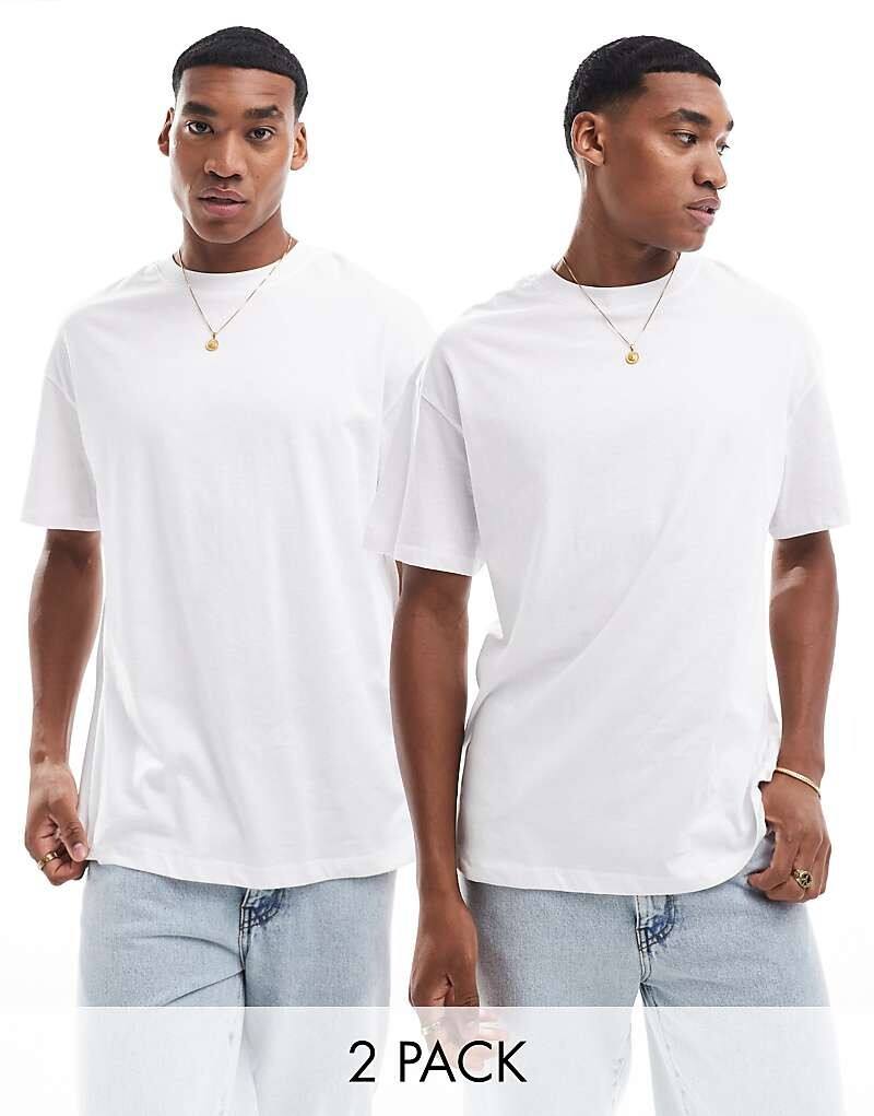 

Jack & Jones – набор из двух футболок большого размера в цвете Weiß