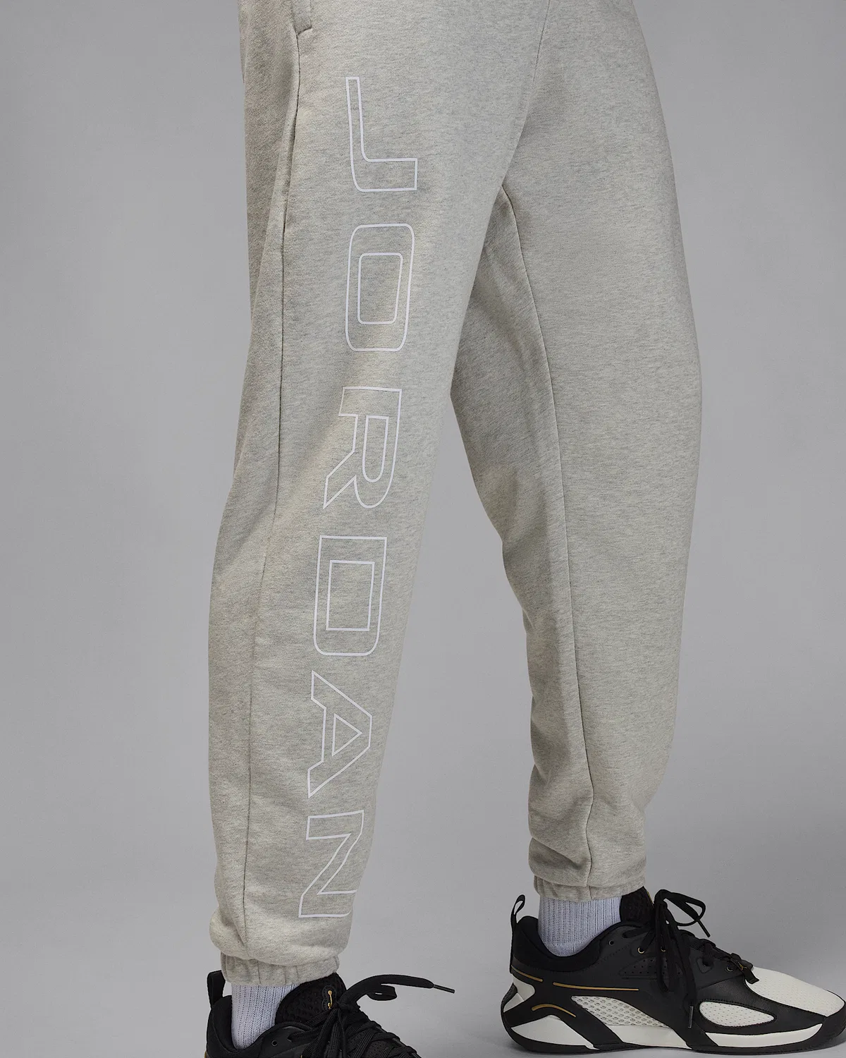 Мужские флисовые штаны Jordan Sport Crossover, Grey Heather/White/Black — фото 4