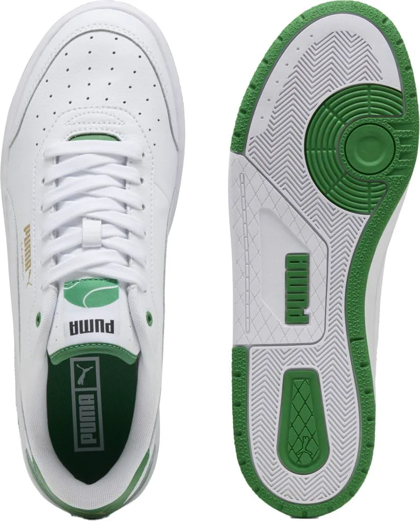 Мужские кроссовки PUMA Ca Match Premium с шнуровкой для повседневной носки - белые, белый/зеленый — фото 4