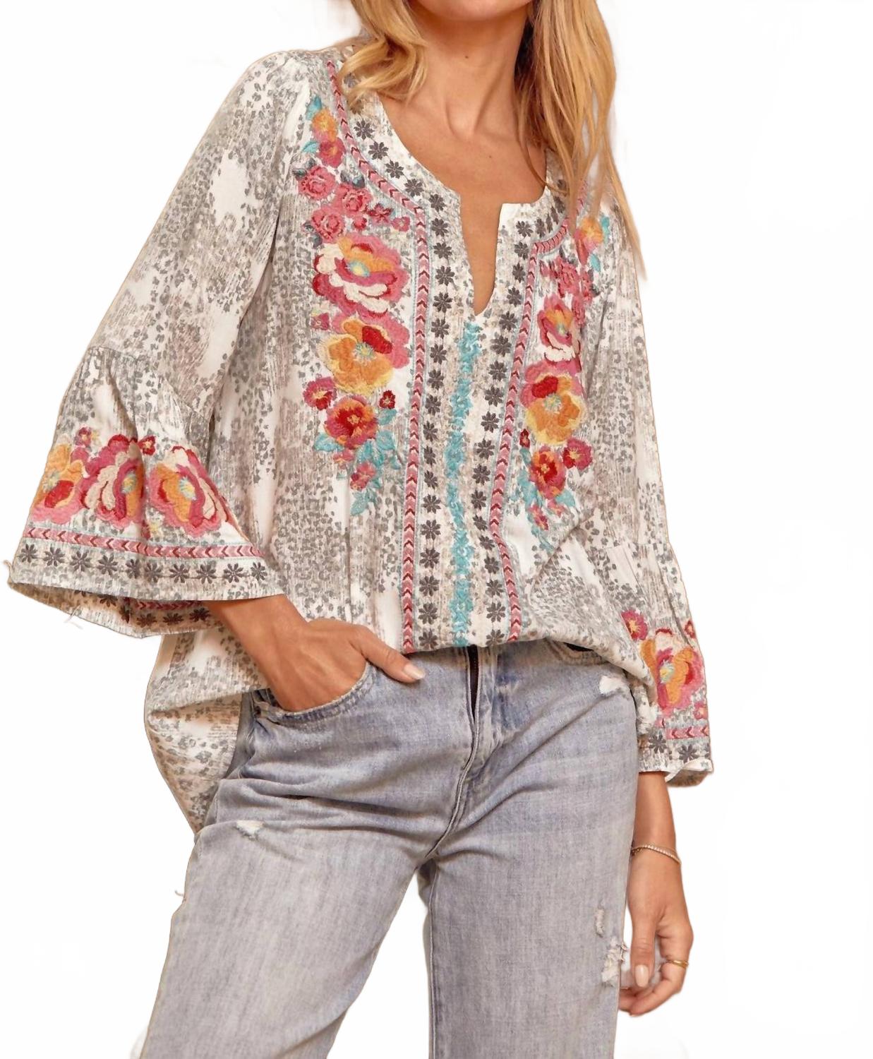 

Топ с вышитым леопардовым принтом South Beach в цвете Sage Grey Andree By Unit, Sage Grey