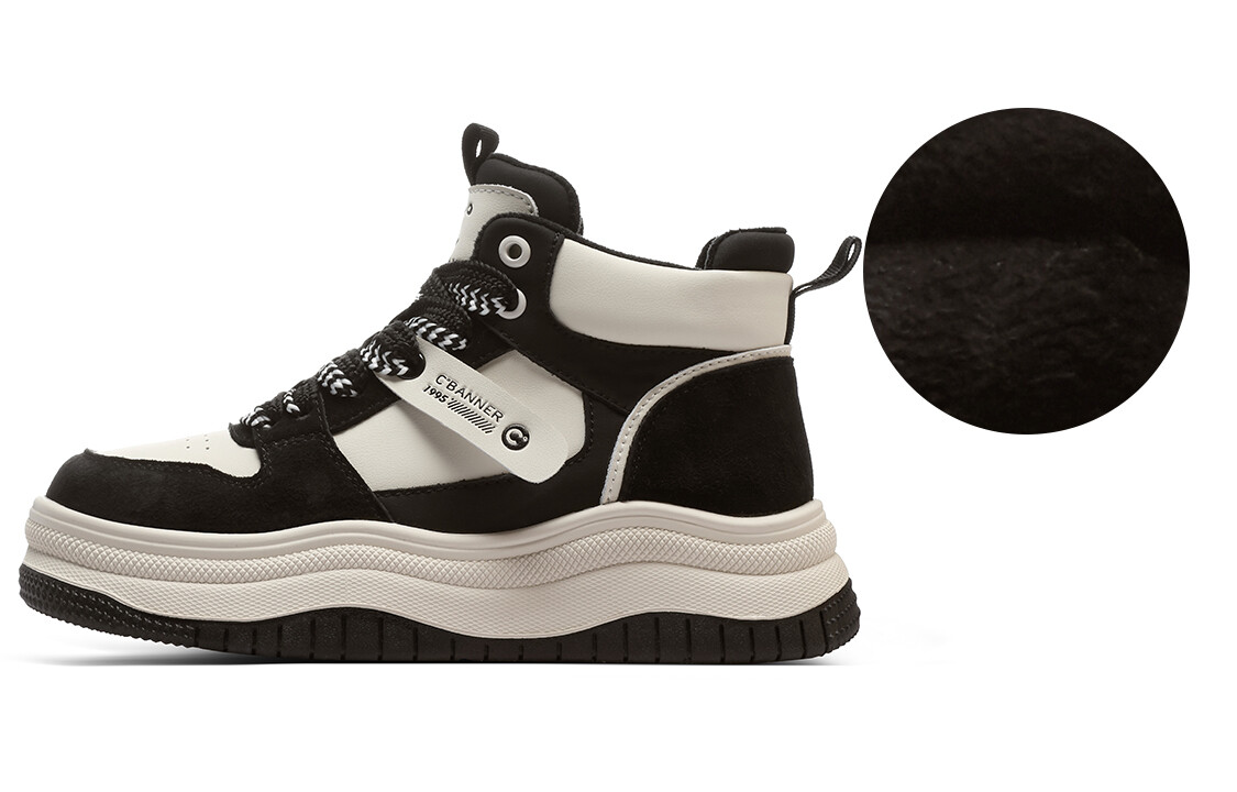 

Кроссовки C°BANNER Skateboarding Shoes Women's High-top Black, черный