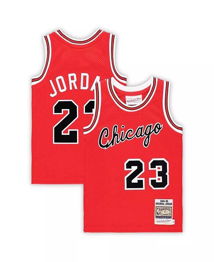 

Аутентичная майка Swingman Red Chicago Bulls Hardwood Classics 1984/85 с Майклом Джорданом для дошкольников Mitchell & Ness, красный