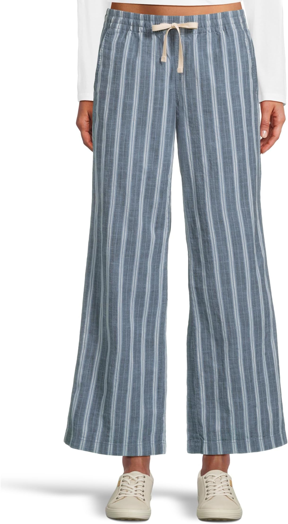 

Брюки L.L.Bean Lakewashed Pull-On Wide Leg Pants, цвет Bayside Blue Stripe