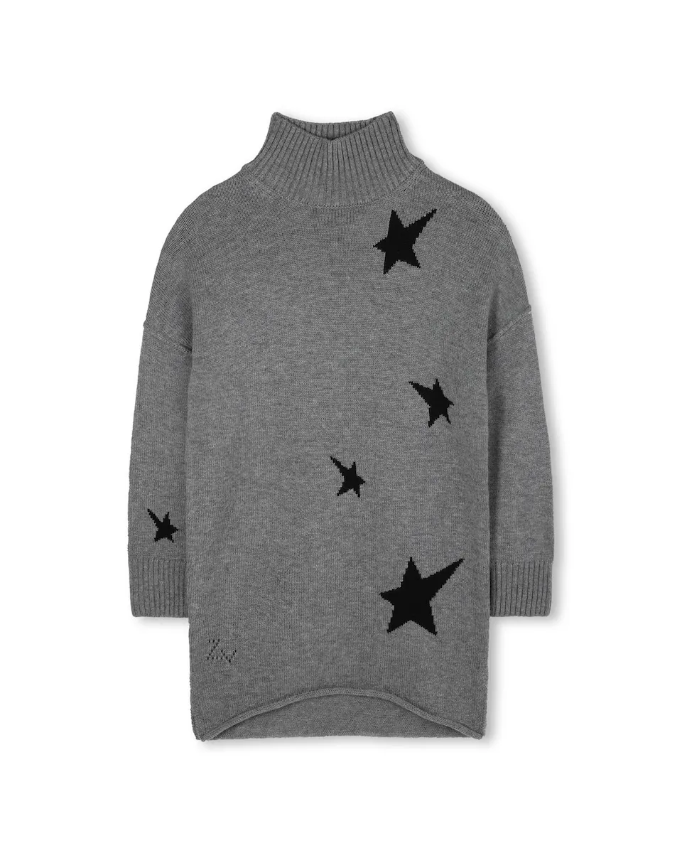 

Платье для девочки серого цвета с длинным рукавом Zadig & Voltaire