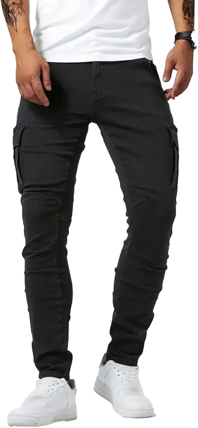Джинсы карго, Slim Fit, Black