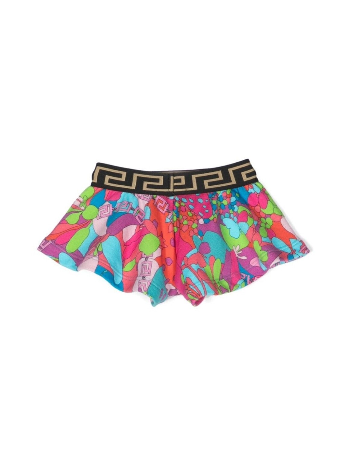 Versace Kids шорты с эластичным поясом и абстрактным узором, синий — фото 2
