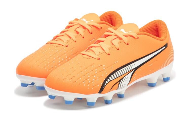 Футбольные бутсы Puma Ultra Play Kids для детей, Chalk White/Core Black/Semi Impact Orange — фото 3