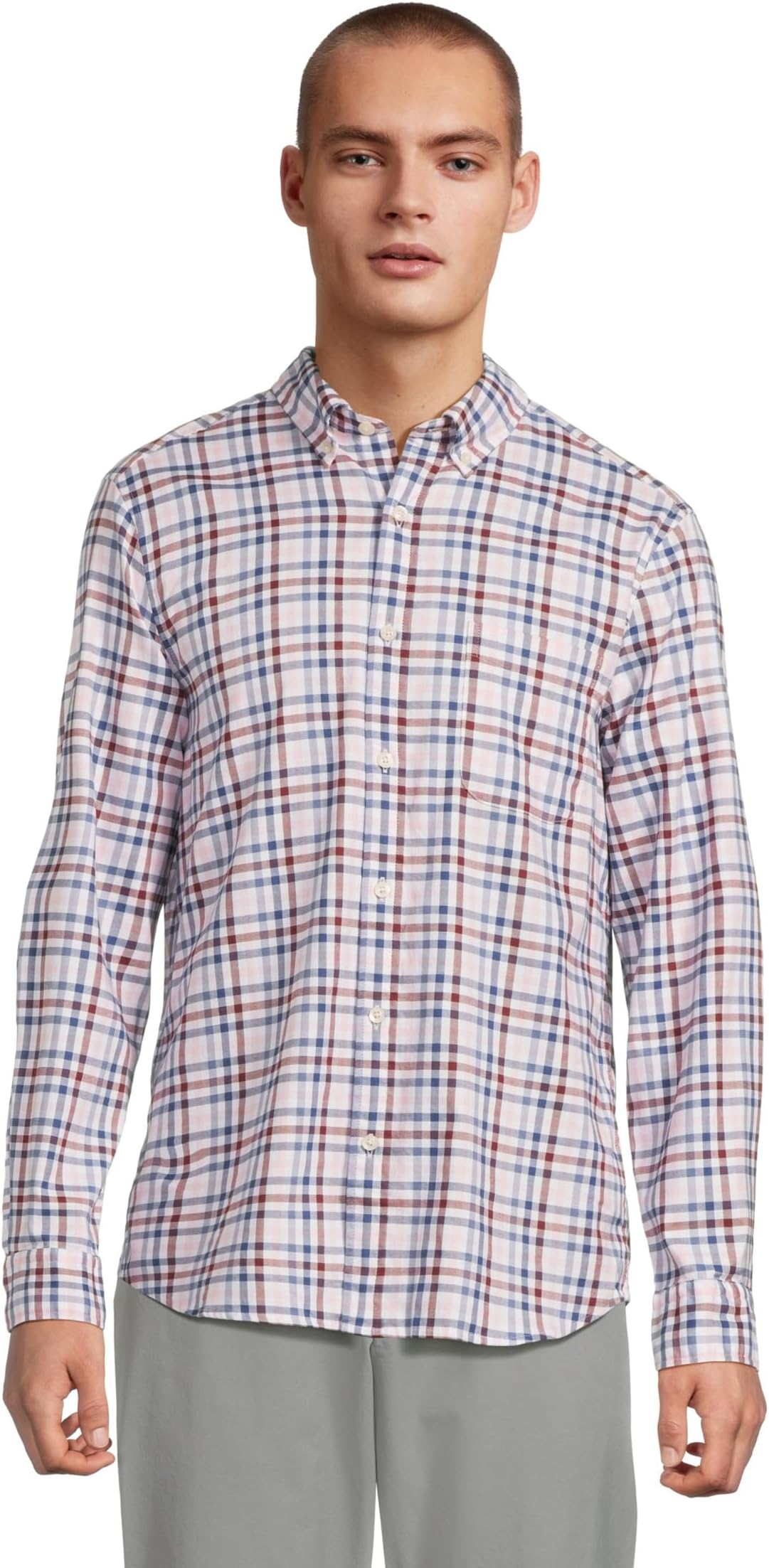 

Рубашка Vineyard Vines Monomoy Tattersall Oxford Shirt, цвет Flamingo