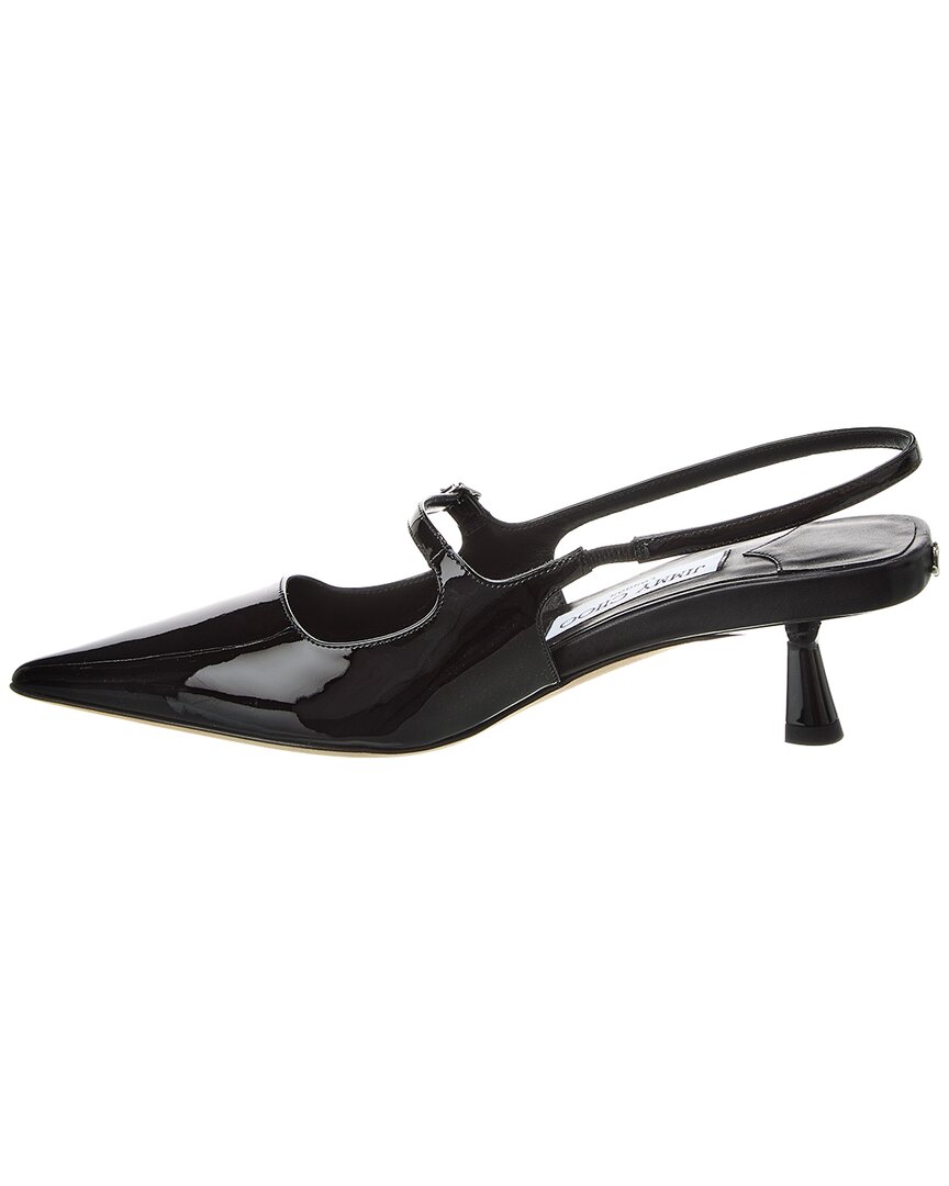 Патентованные туфли-лодочки Jimmy Choo Didi 45 Slingback, черный — фото 2