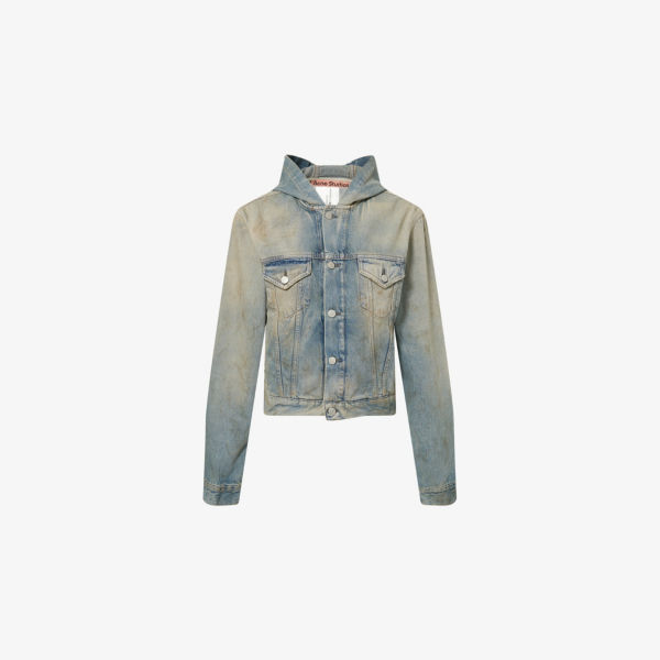 

Джинсовая куртка с капюшоном Regular Fit Acne Studios, синий