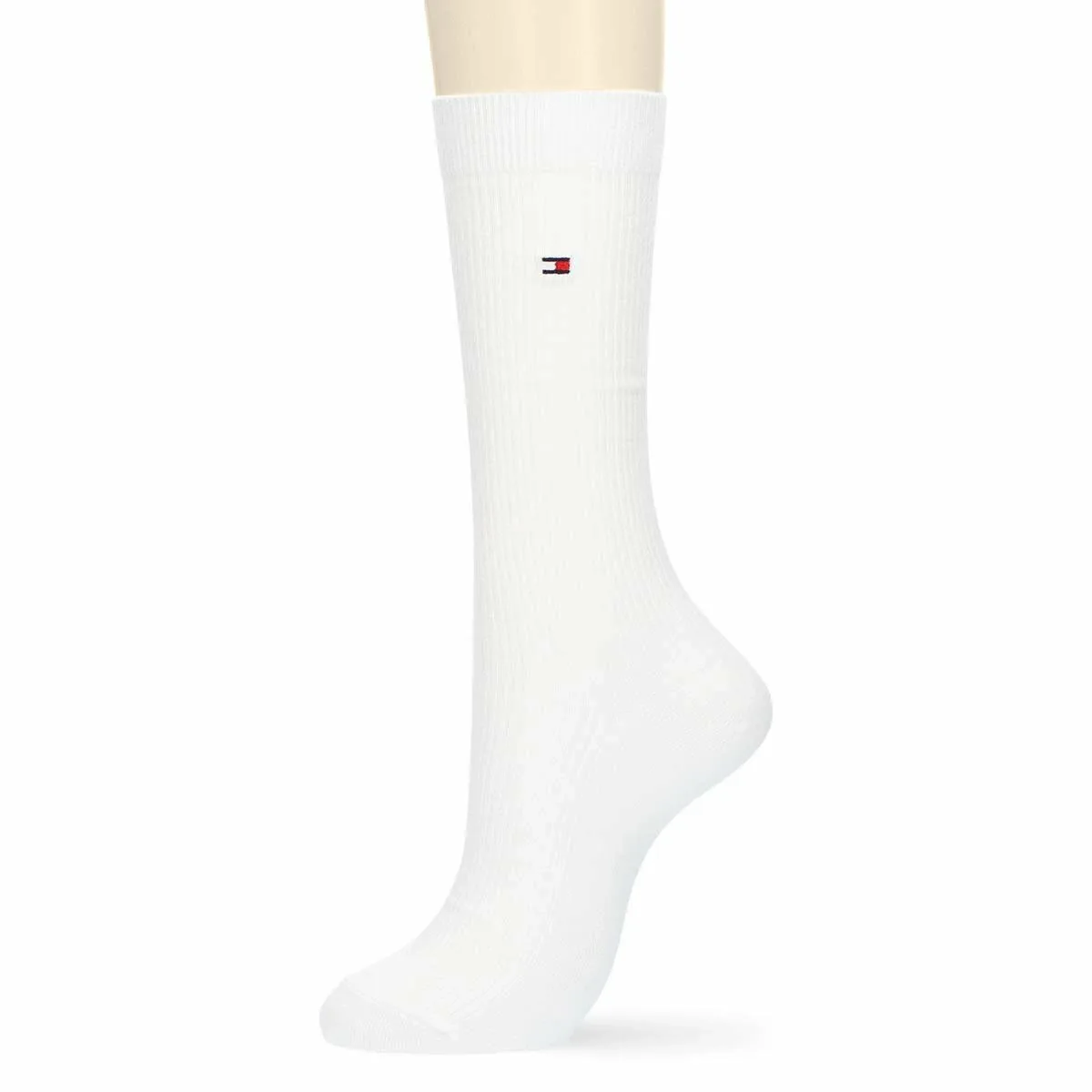 Школьные носки [длина 28 см] с вышивкой в одну точку. Tommy Hilfiger, 90. White