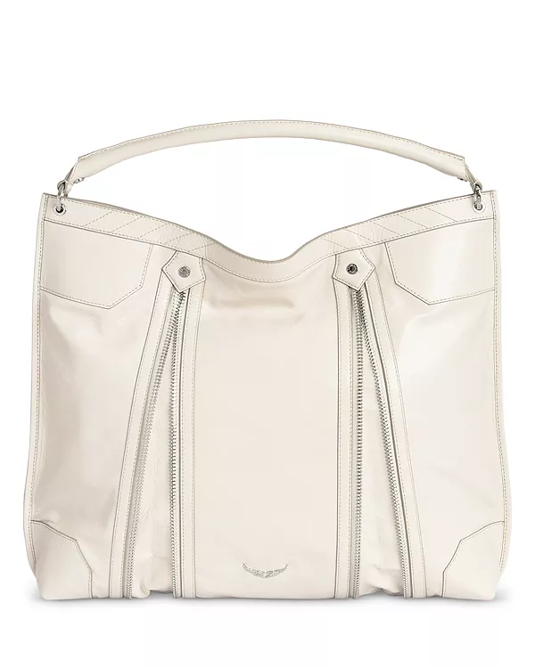 

Солнечная винтажная лакированная сумка-хобо Zadig & Voltaire, белый