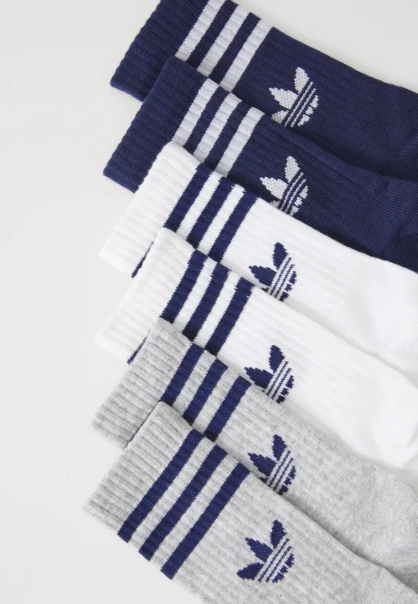 Носки 3S crew s 6p k Adidas Originals, белый/светло-серый меланж/тёмно-синий — фото 2