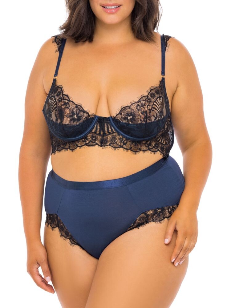 

Комплект из 2 кружевных бюстгальтеров и трусиков Nicole Oh La La Cheri, цвет Blue Black