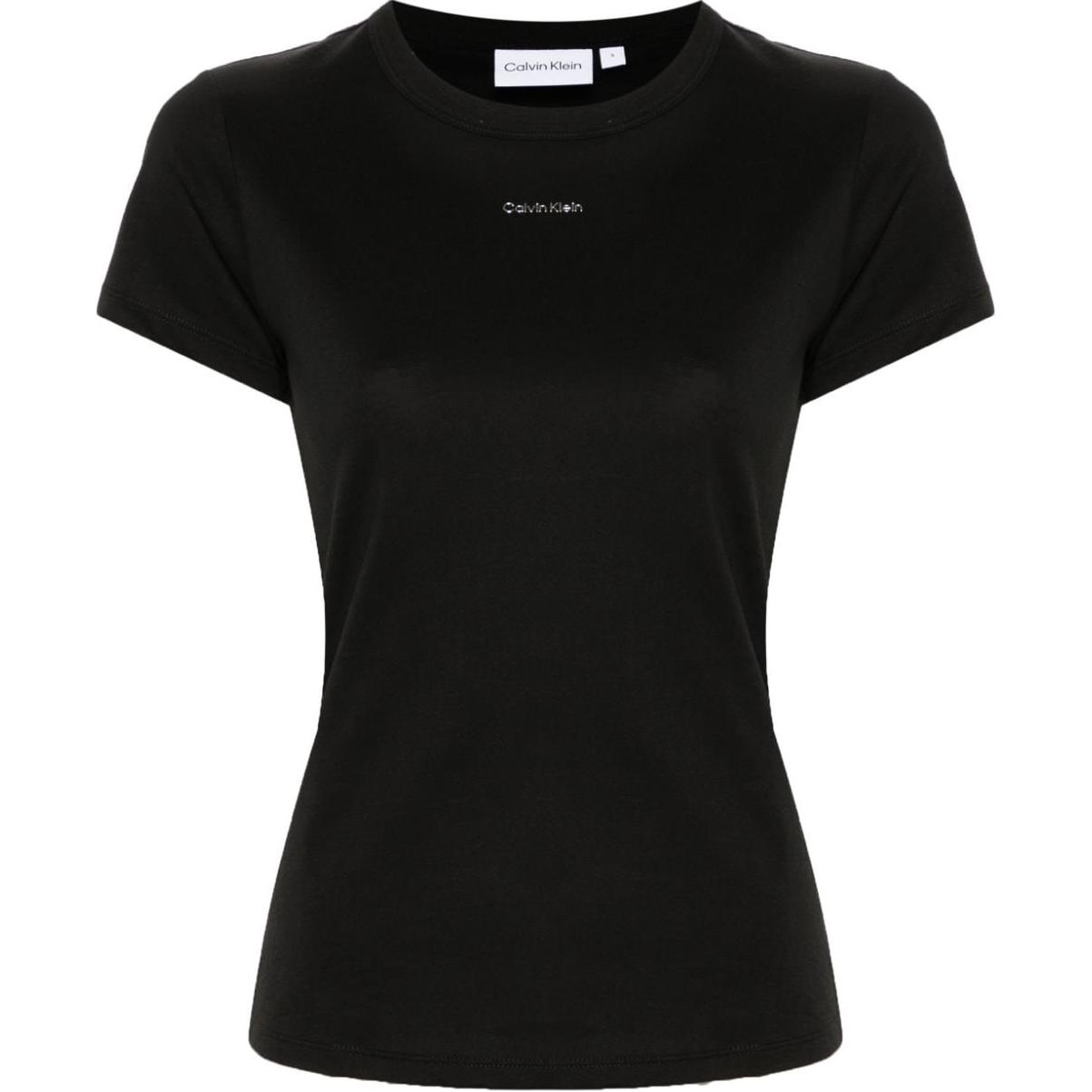 

Футболка из хлопка с рельефным логотипом Calvin Klein, черный