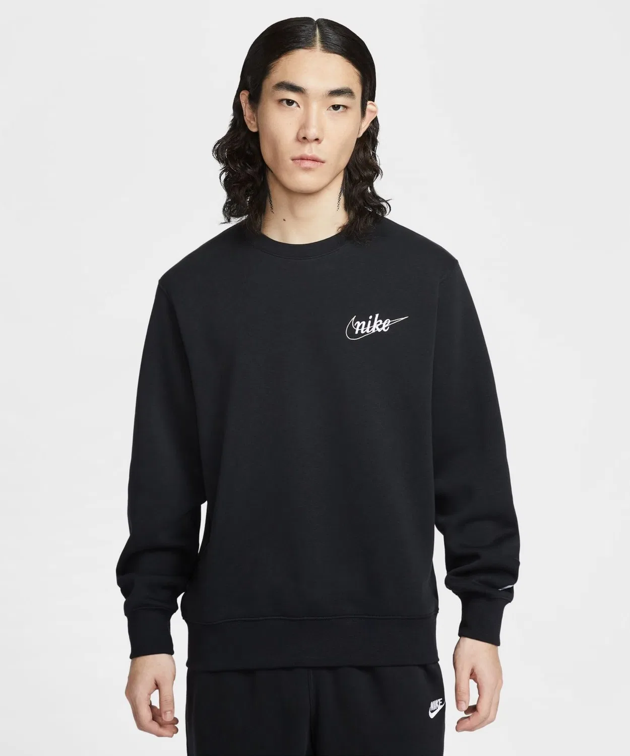 Свитшот Nike Club BB Crew с длинным рукавом, чёрный