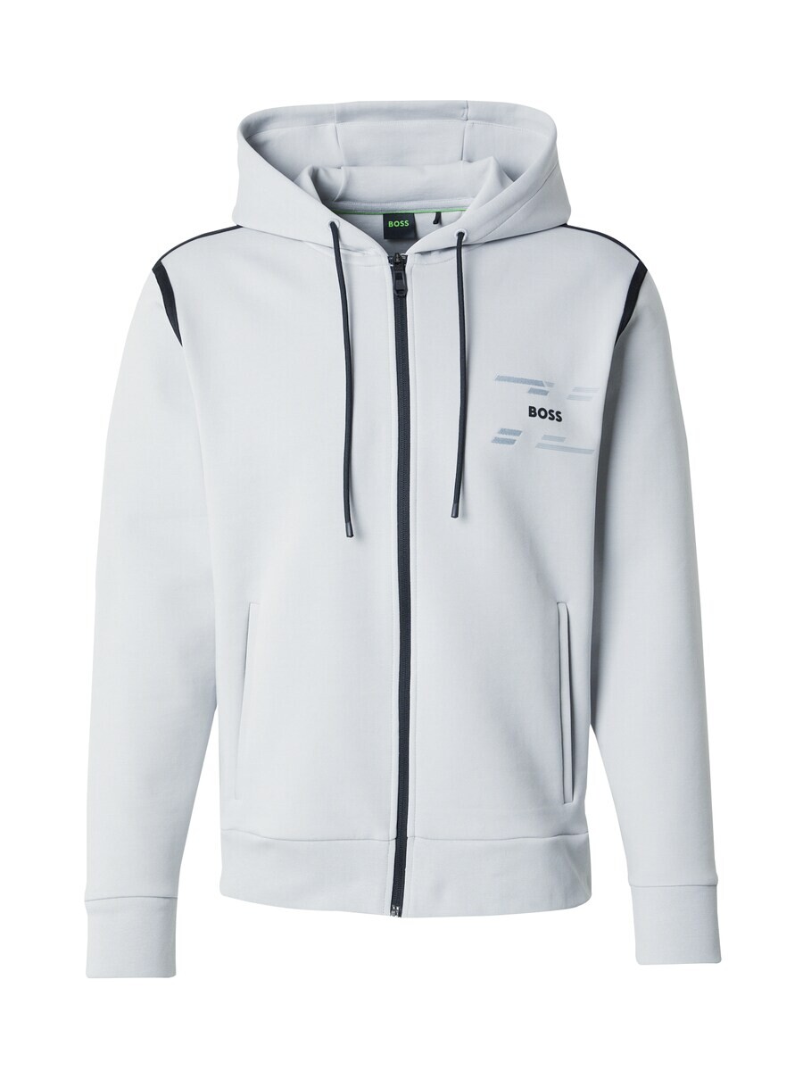 

Толстовка с капюшоном на молнии BOSS Zip-Up Hoodie Saggy, светло-серый