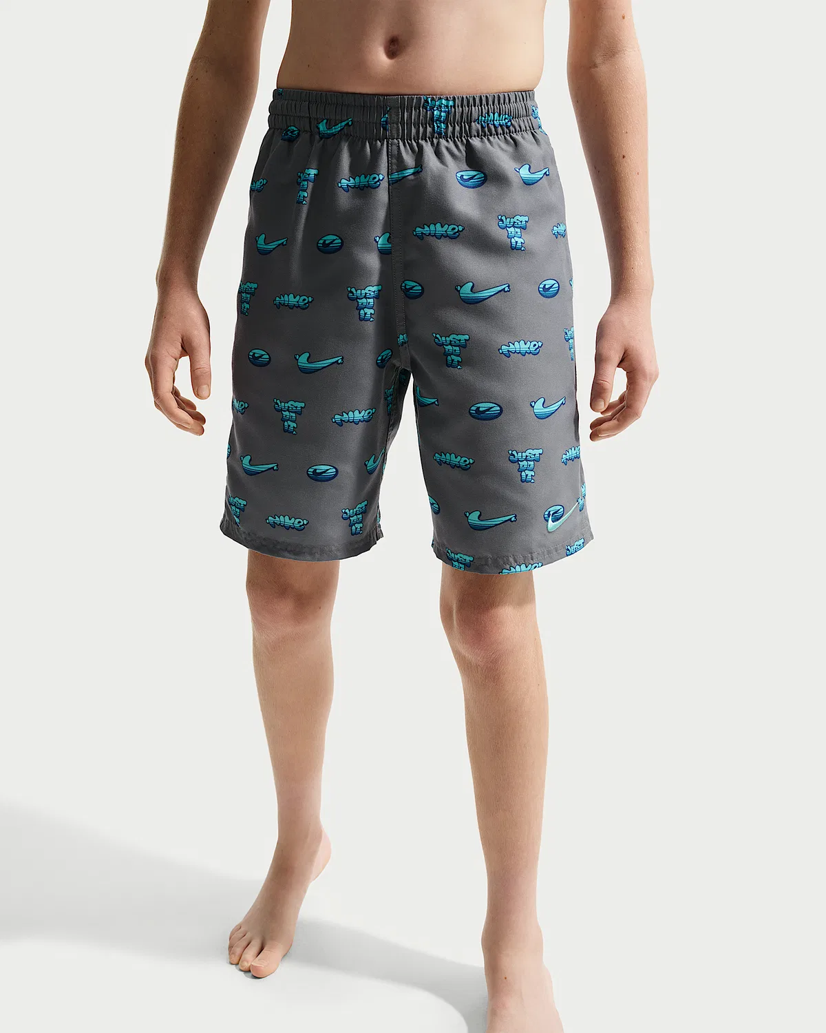 Детские (мальчиковые) плавки Nike Swim Breaker 7" с боксерской подкладкой, Bleached Turquoise — фото 2