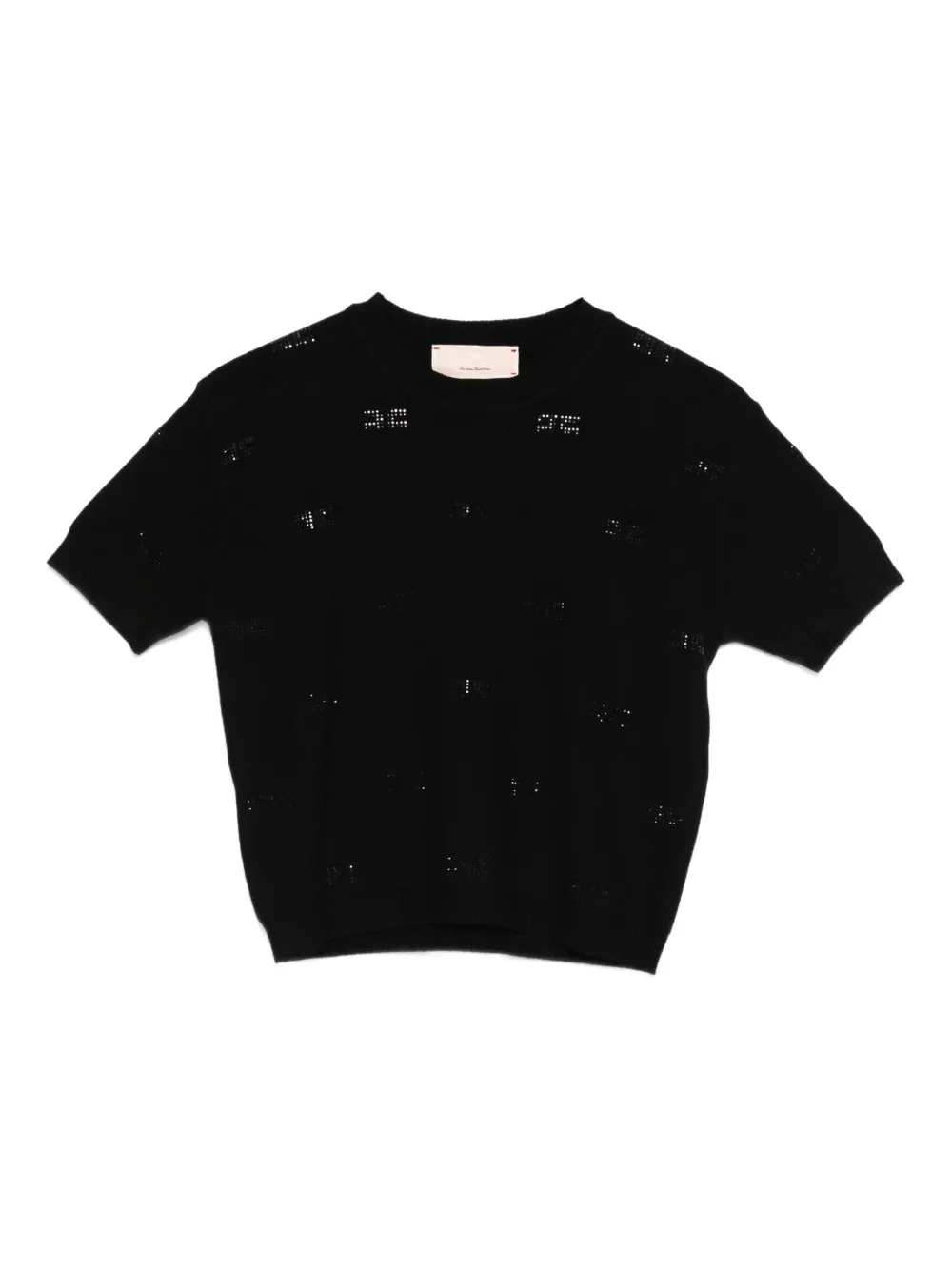 

Украшенный топ с короткими рукавами Elisabetta Franchi Kids, черный